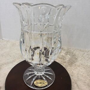BLOCK crystal “Tulip Garden” hurricane candle holder/vase